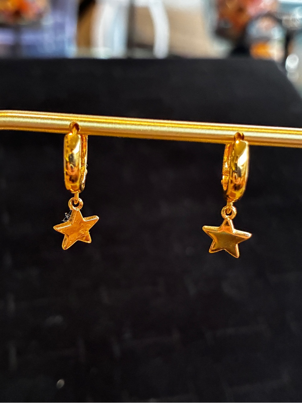 Silpada Gold Star Dangle Hoop Earrings